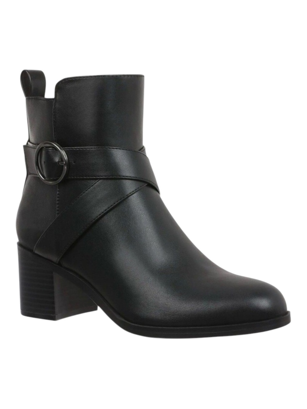 Style & Co Rosaliee Womens Belt Ankle Booties Black Smooth Boots Size 9.5M NEW
